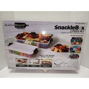 Brand new Sabatier Build-a-Board SnackleBox 2-piece set cutting board lids snack